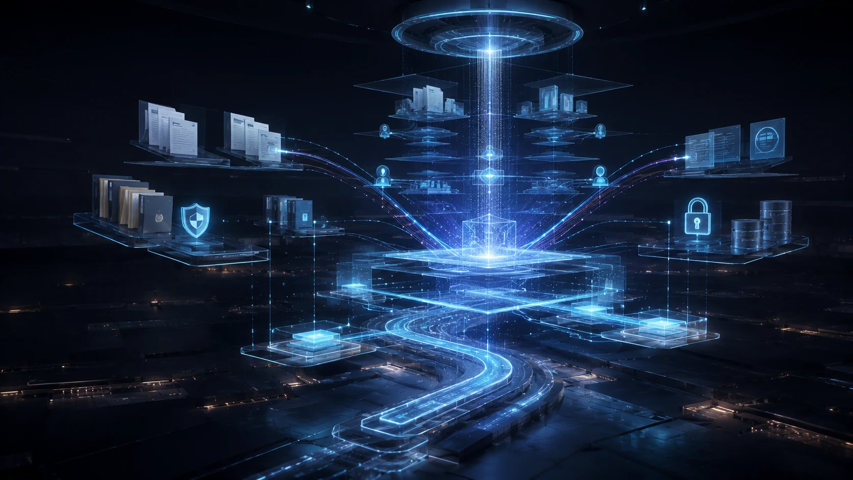 AI 知识与智能服务概念场景