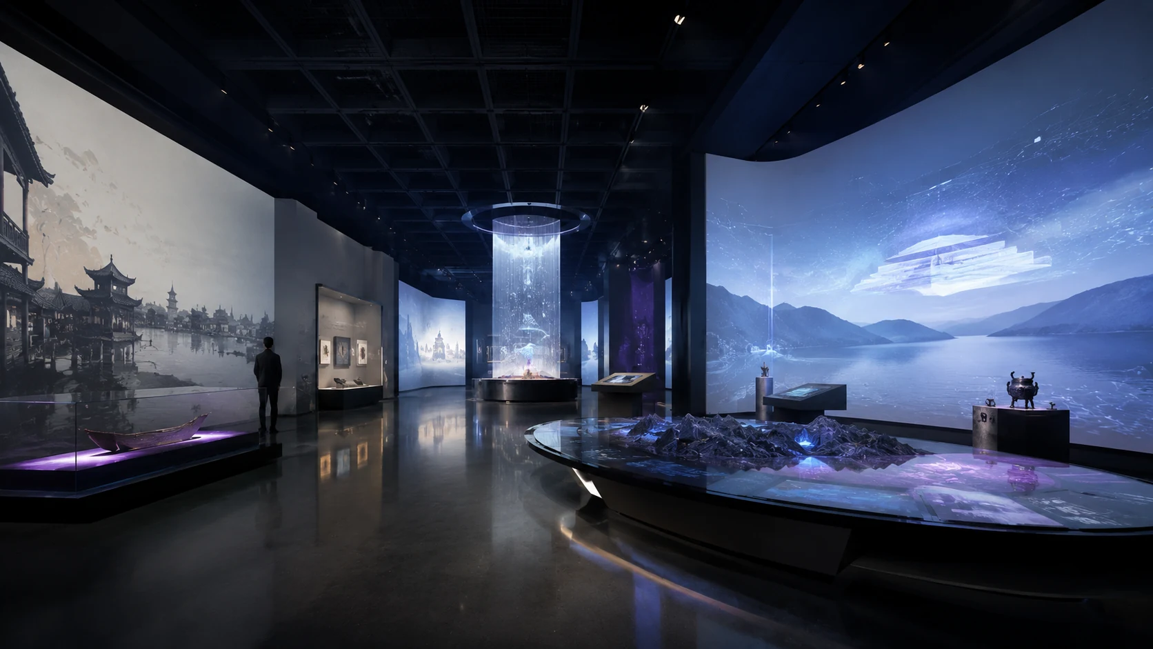 智慧展厅与文化展示概念场景